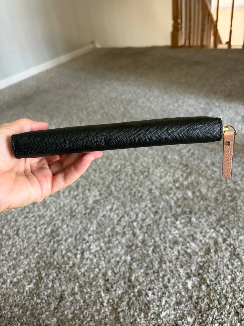 kate spade Pink and Black Zip-Around Colorblock Wallet